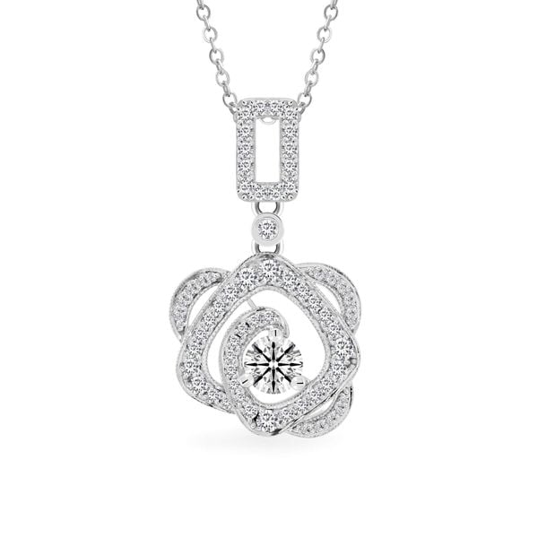 Mặt dây vàng trắng 14K gắn kim cương DOJI AFPB100003F2HA1