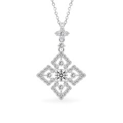 Mặt dây vàng trắng 14K gắn kim cương DOJI AFPB100012F2HA1