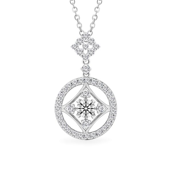 Mặt dây vàng trắng 14K gắn kim cương DOJI AFPB100017F2HA1