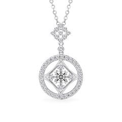 Mặt dây vàng trắng 14K gắn kim cương DOJI AFPB100017F2HA1