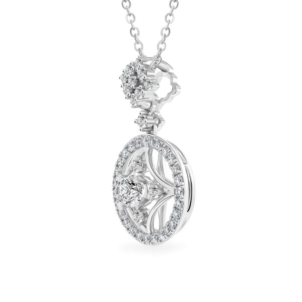 Mặt dây vàng trắng 14K gắn kim cương DOJI AFPB100017F2HA1