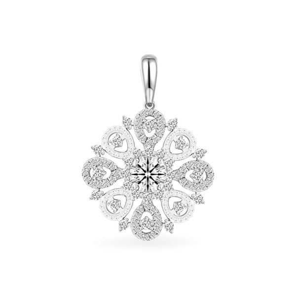 Mặt dây vàng trắng 14K gắn kim cương DOJI AFPB100021F2HA1