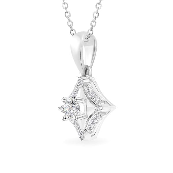 Mặt dây vàng trắng 14K gắn kim cương DOJI AFPB100040F2HA1