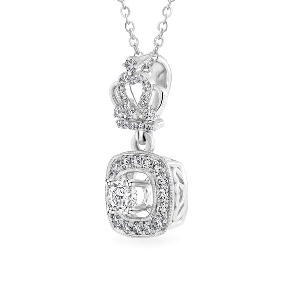 Mặt dây vàng trắng 14K gắn kim cương DOJI AFPB100072F2HA1