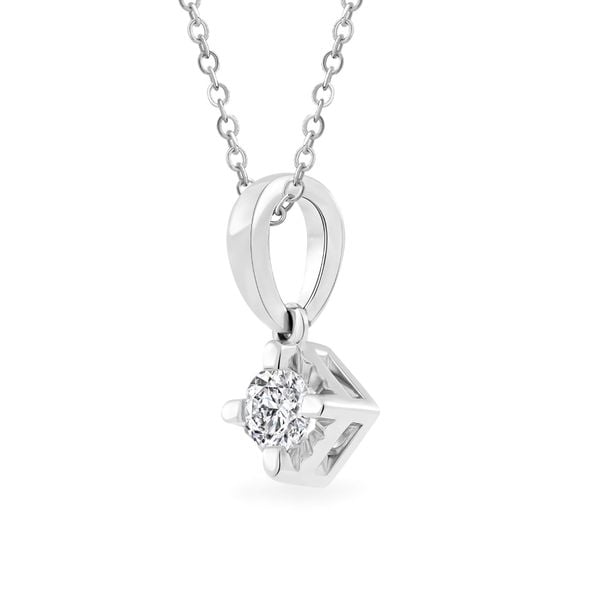 Mặt dây vàng trắng 14K gắn kim cương DOJI AFPB100198F2HA1