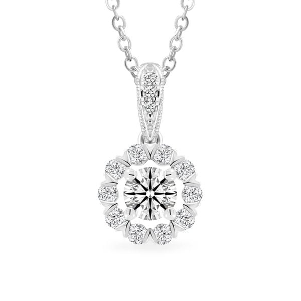 Mặt dây vàng trắng 14K gắn kim cương DOJI AFPB100251F2HA1