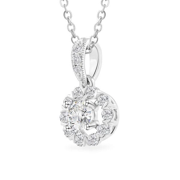 Mặt dây vàng trắng 14K gắn kim cương DOJI AFPB100251F2HA1