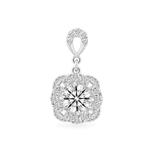 Mặt dây vàng trắng 14K gắn kim cương DOJI AFPB101825F2HA1