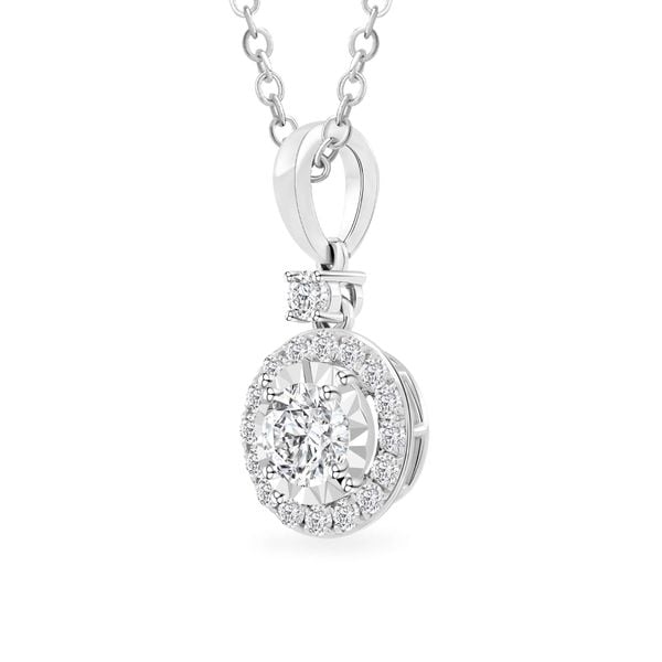 Mặt dây vàng trắng 14K gắn kim cương DOJI AFPB102001F2HA1