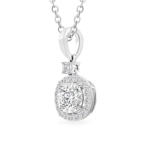 Mặt dây vàng trắng 14K gắn kim cương DOJI AFPB102006F2HA1