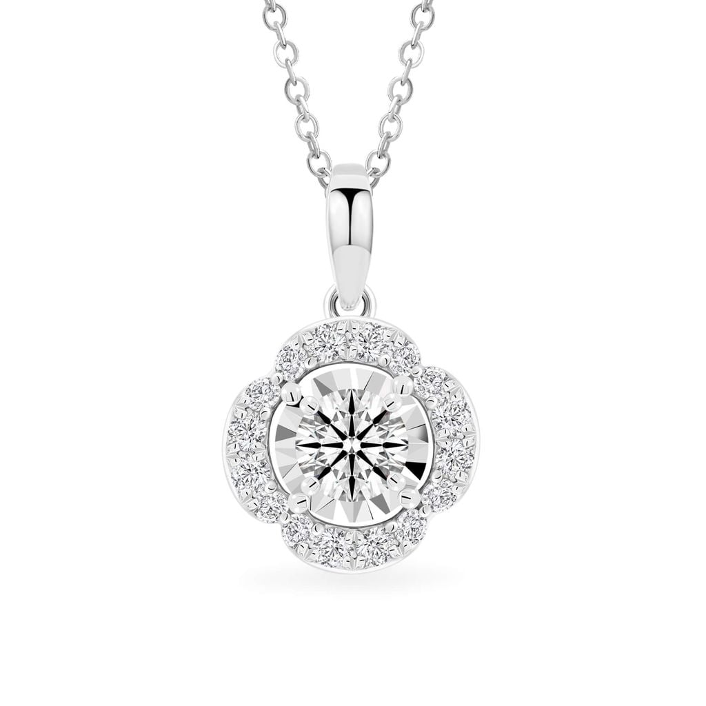 Mặt dây vàng trắng 14K gắn kim cương DOJI AFPB102042F2HA1 