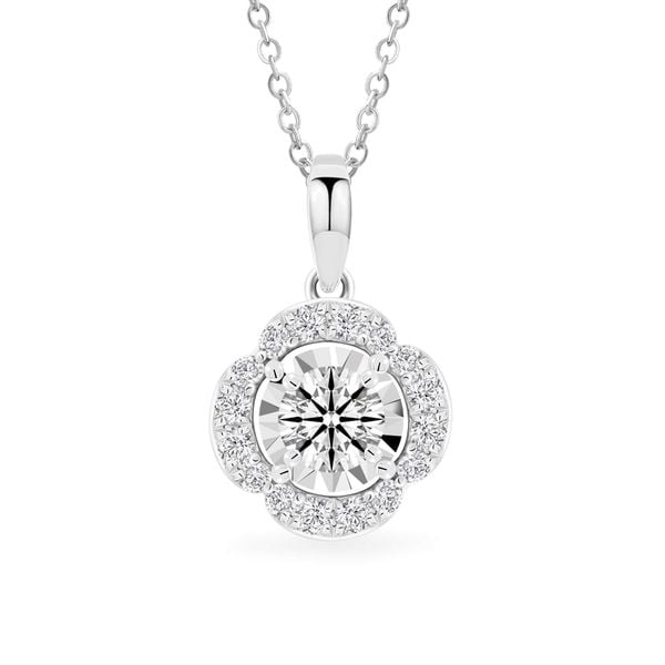 Mặt dây vàng trắng 14K gắn kim cương DOJI AFPB102042F2HA1