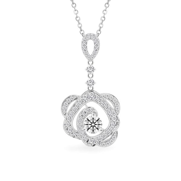 Mặt dây vàng trắng 14K gắn kim cương DOJI AFPB200054F2HA1