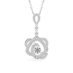 Mặt dây vàng trắng 14K gắn kim cương DOJI AFPB200054F2HA1