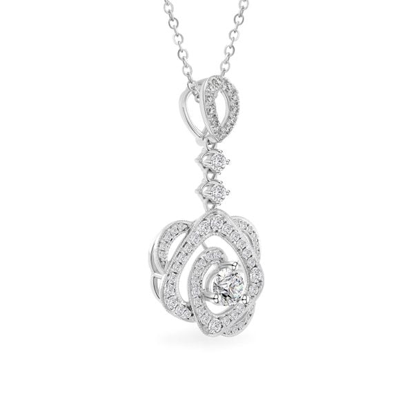 Mặt dây vàng trắng 14K gắn kim cương DOJI AFPB200054F2HA1