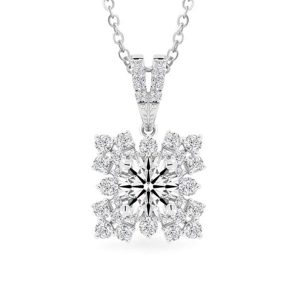 Mặt dây vàng trắng 14K gắn kim cương DOJI AFPB200064F2HA1