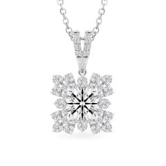 Mặt dây vàng trắng 14K gắn kim cương DOJI AFPB200064F2HA1