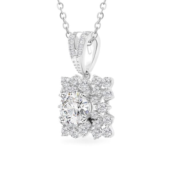 Mặt dây vàng trắng 14K gắn kim cương DOJI AFPB200064F2HA1