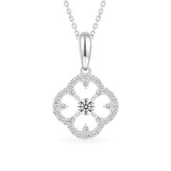 Mặt dây vàng trắng 14K gắn kim cương DOJI AFPB901955F2HA1