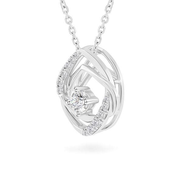 Mặt dây vàng trắng 14K gắn kim cương DOJI AFPB901958F2HA1