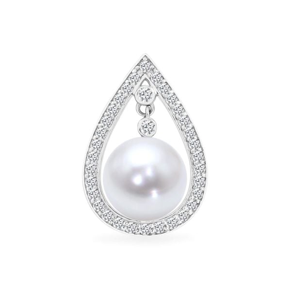 Mặt dây vàng trắng 14K gắn ngọc trai Freshwater DOJI AFPI000131F2PL1