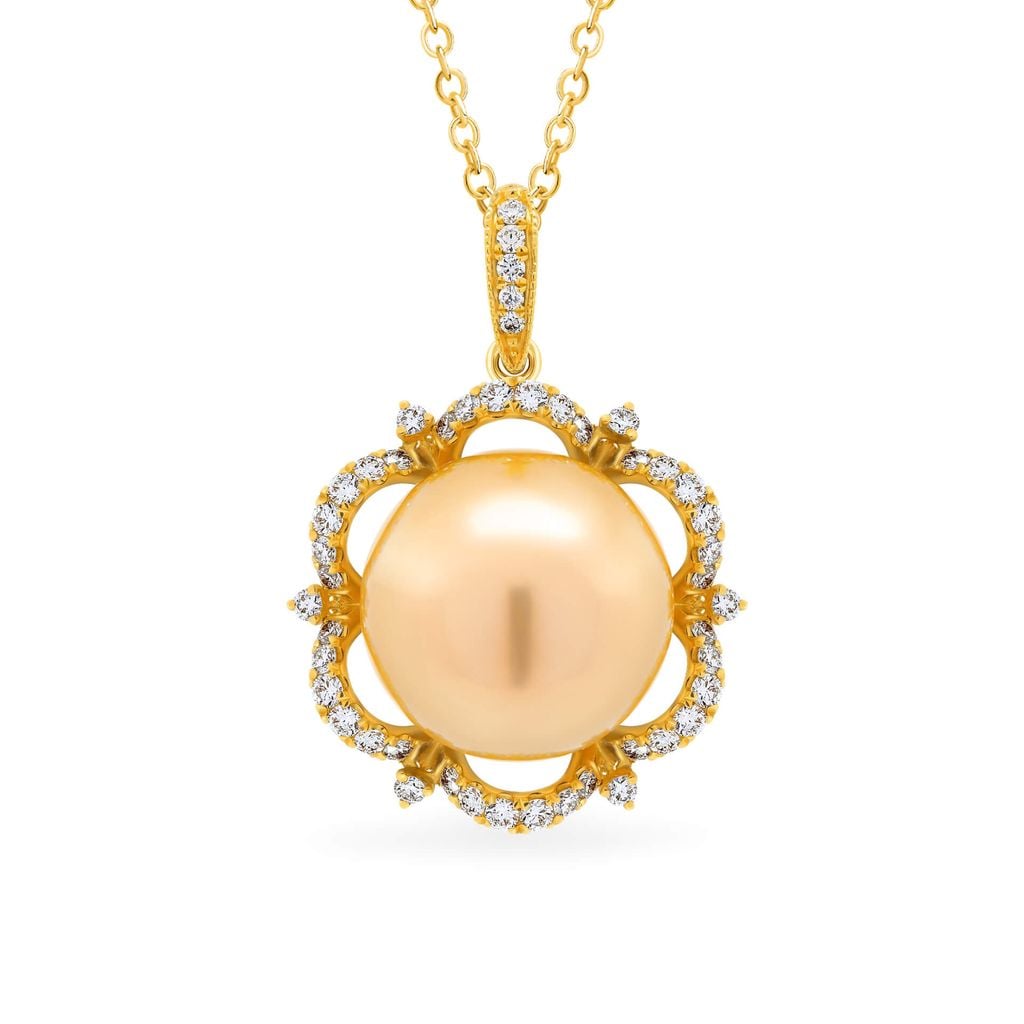 Mặt dây vàng vàng 18K gắn ngọc trai DOJI AFPI000106D1PL1 