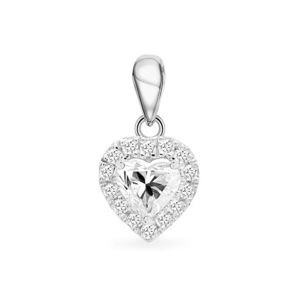 Mặt dây nữ vàng trắng 14K gắn đá CZ DOJI AFPJ000038F2CZ1