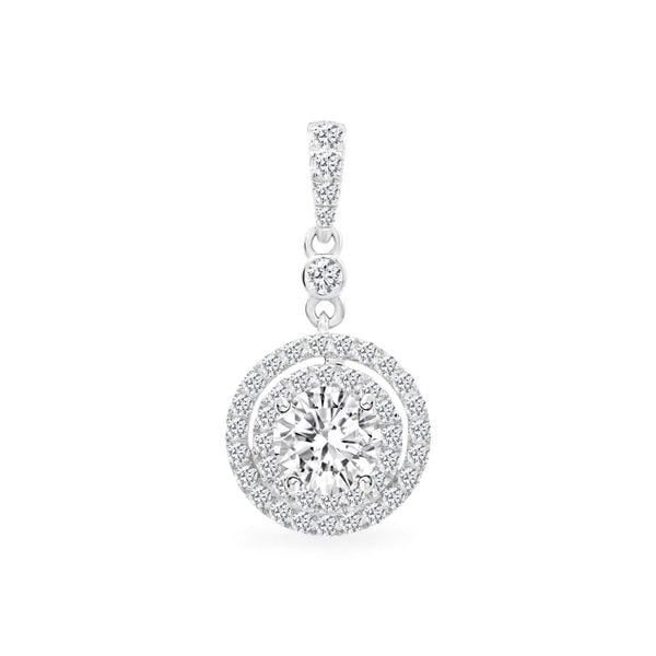 Mặt dây nữ vàng trắng 14K gắn đá CZ DOJI AFPJ000094F2CZ1