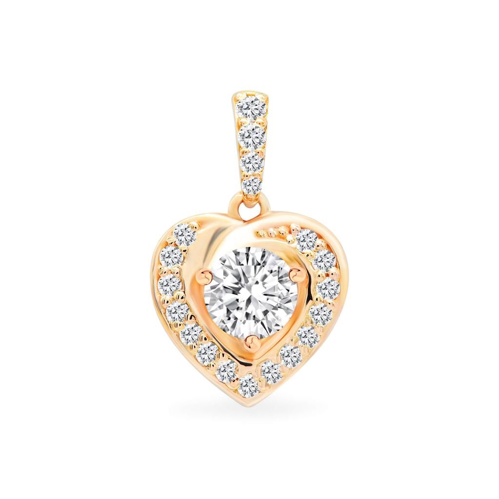 Mặt dây nữ vàng hồng 14K gắn đá CZ DOJI AFPJ000119F3CZ1 