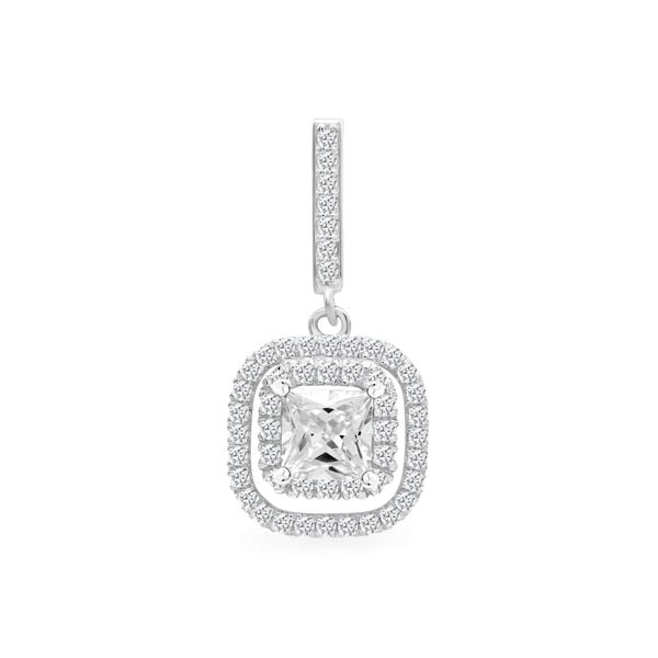 Mặt dây nữ vàng trắng 14K gắn đá CZ DOJI AFPJ000203F2CZ1