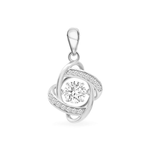 Mặt dây vàng trắng 14K gắn đá CZ DOJI AFPJ000291F2CZ1