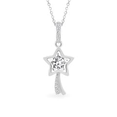 Mặt dây vàng trắng 14K gắn đá CZ DOJI AFPJ000335F2CZ1