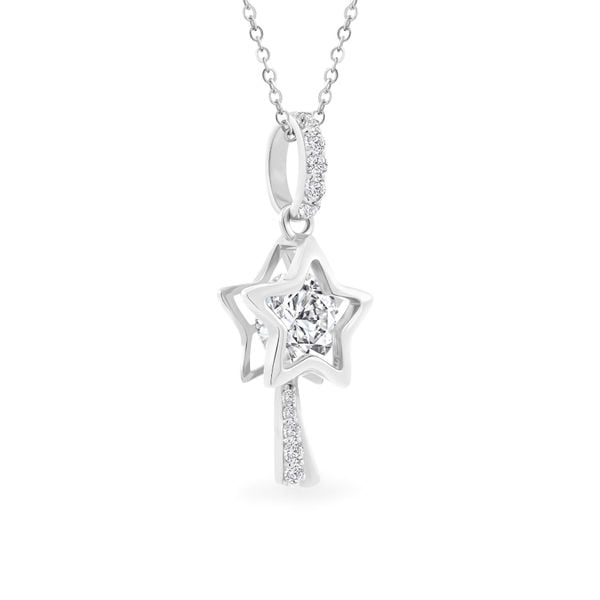 Mặt dây vàng trắng 14K gắn đá CZ DOJI AFPJ000335F2CZ1