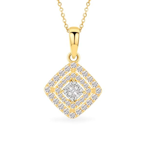 Mặt dây nữ vàng vàng 14K gắn đá CZ DOJI AFPJ000472F1CZ1