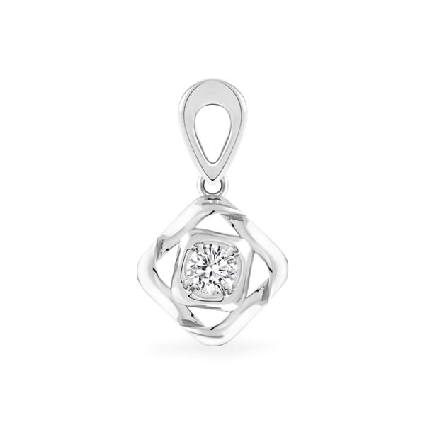 Mặt dây nữ vàng trắng 14K gắn đá CZ DOJI AFPJ000018F2CZ1