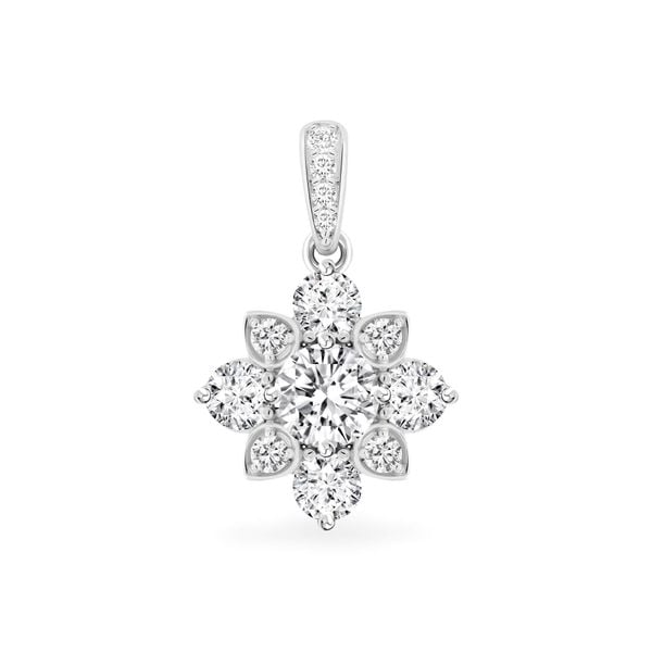 Mặt dây nữ vàng trắng 14K gắn đá CZ DOJI AFPJ000142F2CZ1