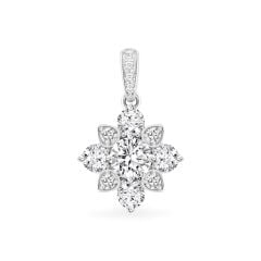 Mặt dây nữ vàng trắng 14K gắn đá CZ DOJI AFPJ000142F2CZ1