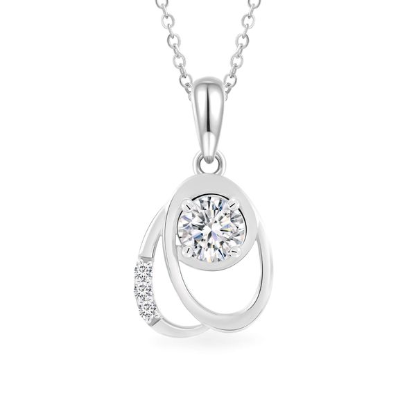 Mặt dây vàng trắng 14K gắn đá CZ DOJI AFPJ000506F2CZ1