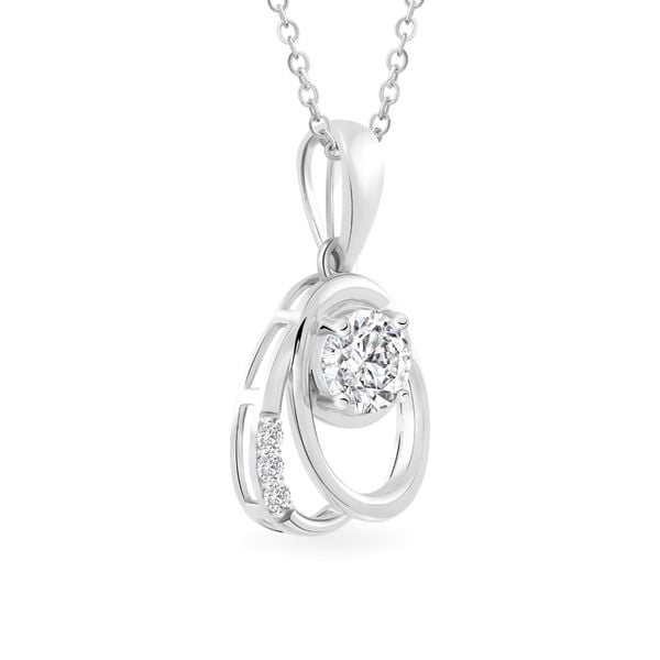 Mặt dây vàng trắng 14K gắn đá CZ DOJI AFPJ000506F2CZ1