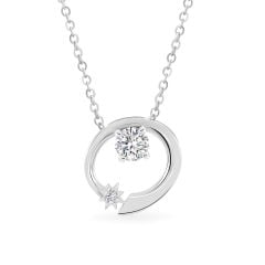 Mặt dây vàng trắng 14K gắn đá CZ DOJI AFPJ000507F2CZ1