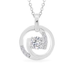 Mặt dây vàng trắng 14K gắn đá CZ DOJI AFPJ000509F2CZ1