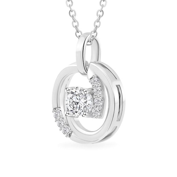 Mặt dây vàng trắng 14K gắn đá CZ DOJI AFPJ000509F2CZ1