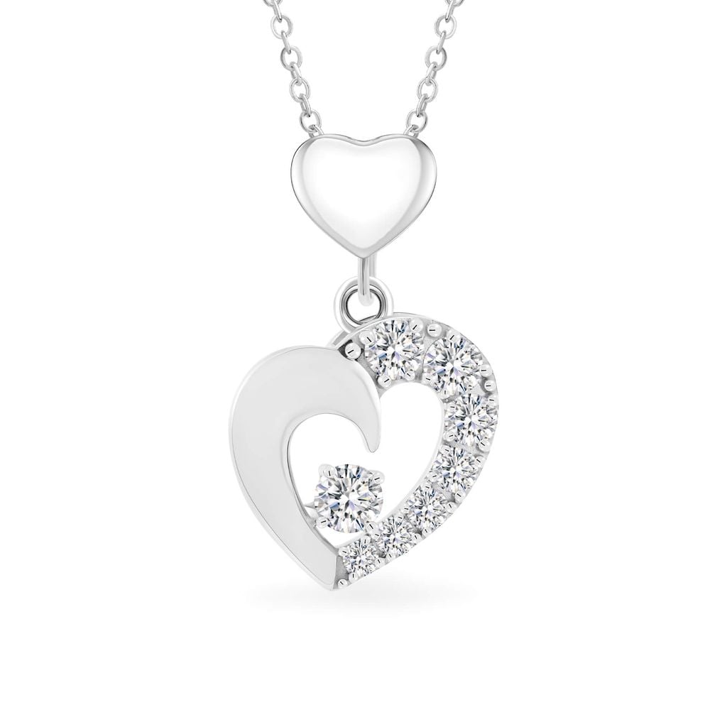 Mặt dây vàng trắng 14K gắn đá CZ DOJI AFPJ000510F2CZ1 