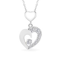 Mặt dây vàng trắng 14K gắn đá CZ DOJI AFPJ000510F2CZ1