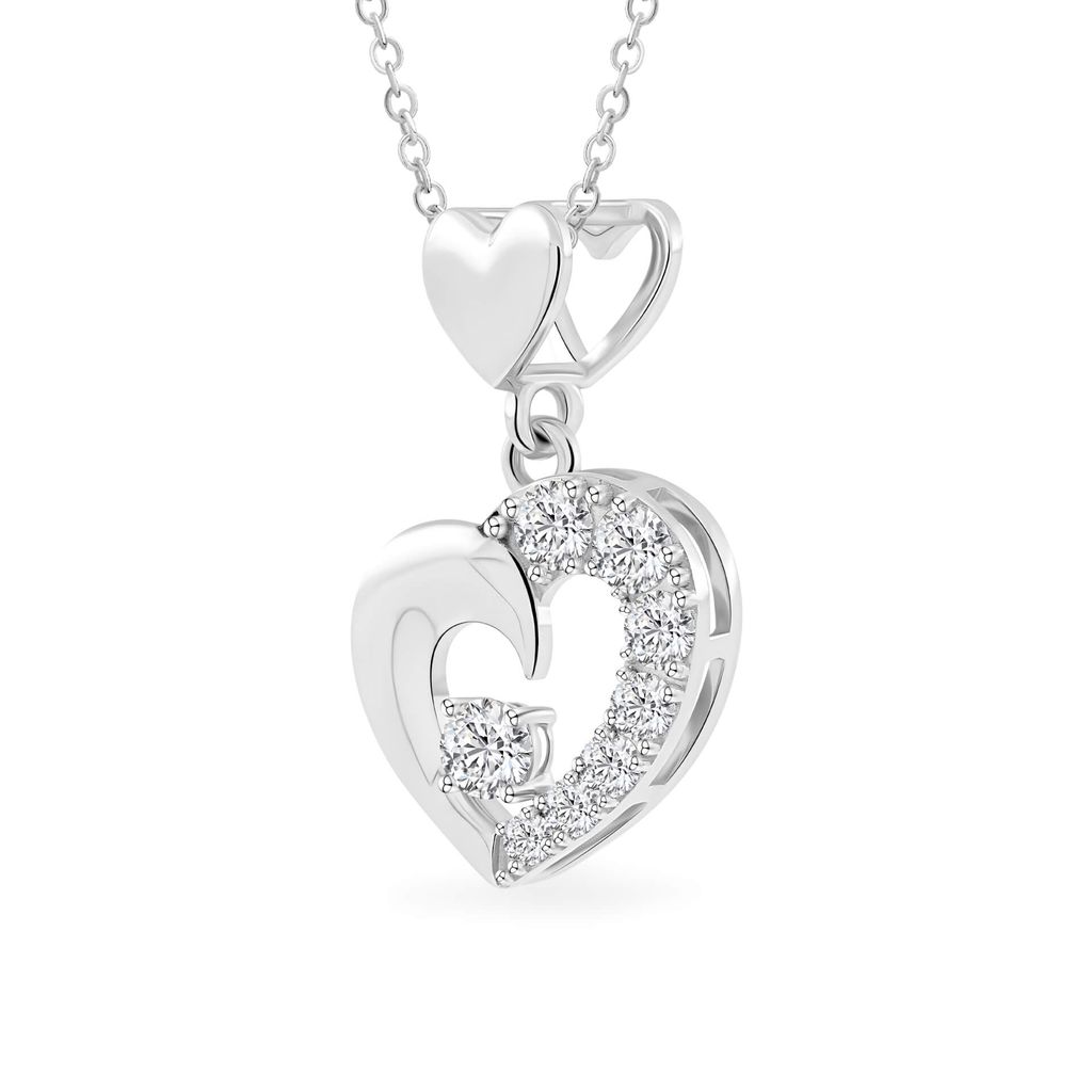 Mặt dây vàng trắng 14K gắn đá CZ DOJI AFPJ000510F2CZ1 