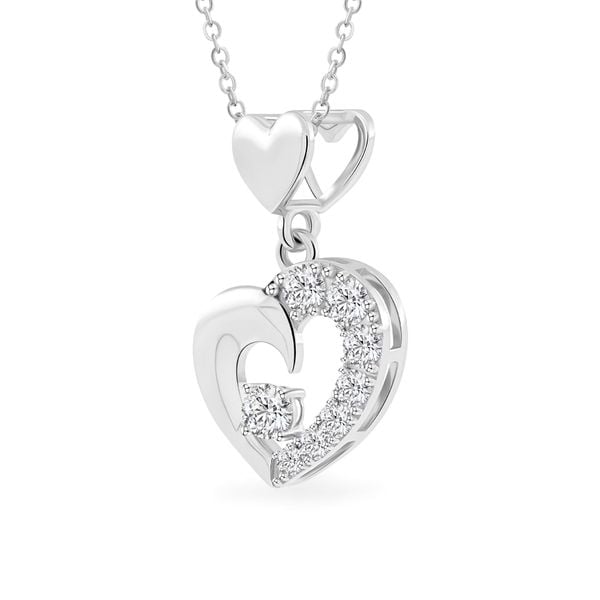 Mặt dây vàng trắng 14K gắn đá CZ DOJI AFPJ000510F2CZ1