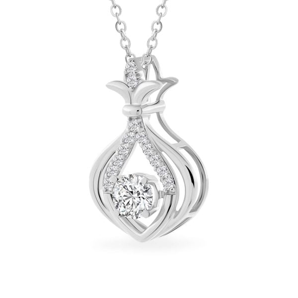 Mặt dây vàng trắng 14K gắn đá CZ DOJI AFPJ000515F2CZ1