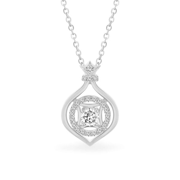 Mặt dây vàng trắng 14K gắn đá CZ DOJI AFPJ000516F2CZ1