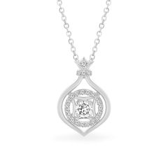 Mặt dây vàng trắng 14K gắn đá CZ DOJI AFPJ000516F2CZ1