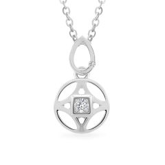 Mặt dây vàng trắng 14K gắn đá CZ DOJI AFPJ000520F2CZ1